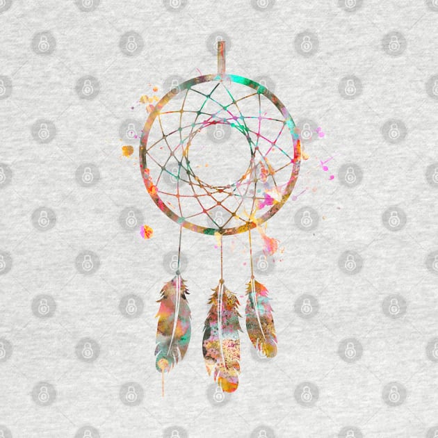 Dreamcatcher Watercolor Painting by Miao Miao Design